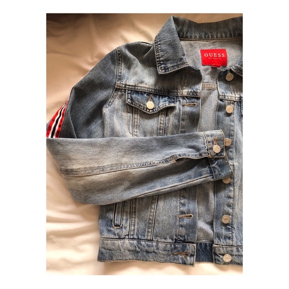 GUESS striped jean jacket - Picture 1 of 4